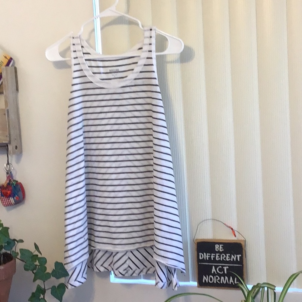 ‘Mossimo’ Sleeveless Black/White Striped Top - Picture 1 of 6